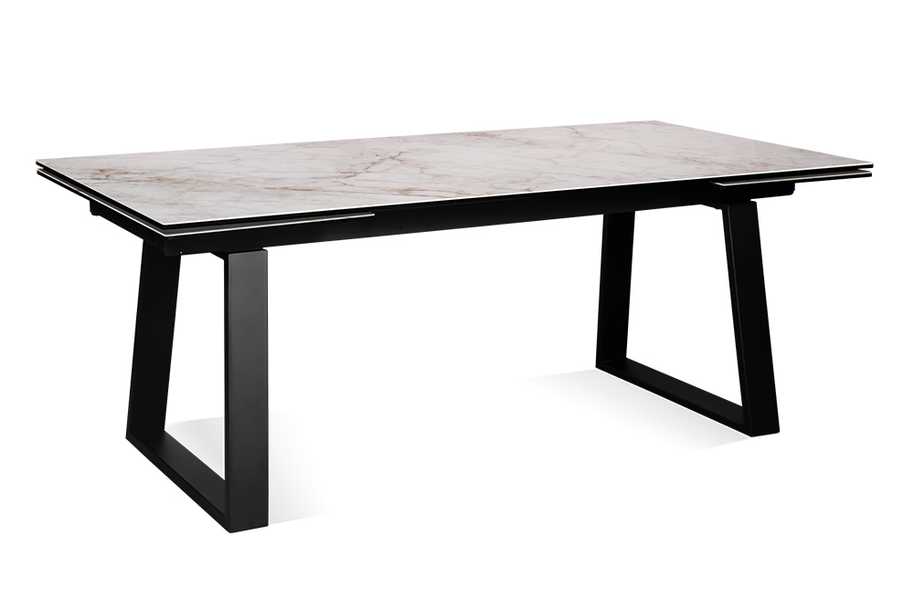 Стол обеденный раздвижной ROVENA – Прямоугольный AERO, цвет мрамор молочный, размер 200 (+50) (+50)