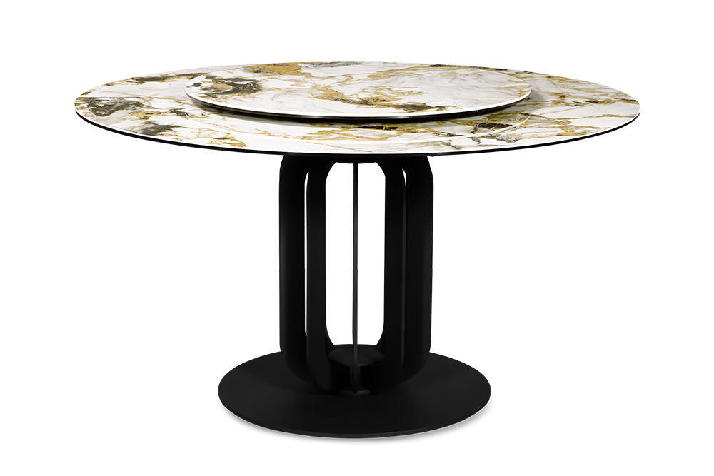 Стол обеденный BOLZANO - круглый AERO, цвет бежевый гранит, размер 138