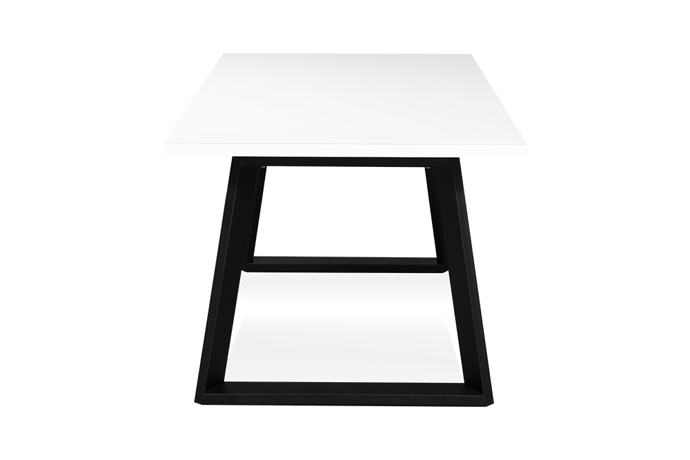 Стол раскладной BERNER 160 WHITE GLASS BK - прямоугольный AERO, цвет белый, черные ножки, размер 160 (+45) 97029 - фото 3