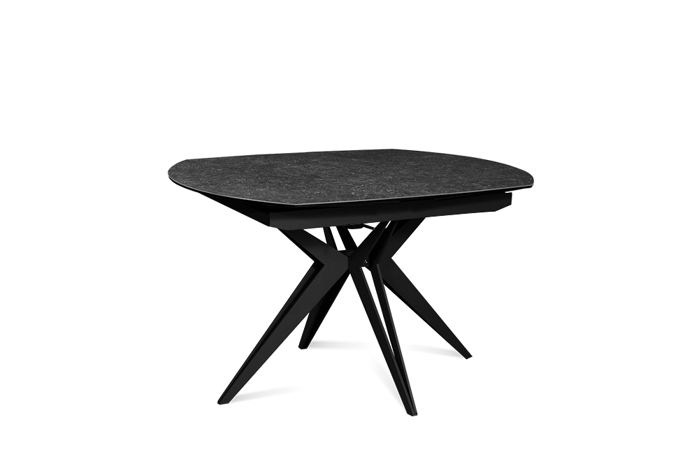 Стол обеденный раскладной BRUGGE – Круглый AERO, цвет черный с белыми вкраплениями, размер 130 (+30) (+30) 100217 - фото 2