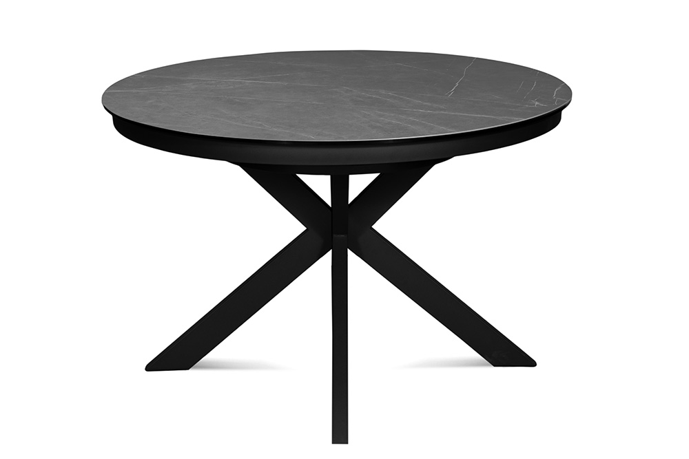 Стол обеденный раскладной ALTONA – Круглый AERO, цвет серый мрамор, размер 120 (+40)