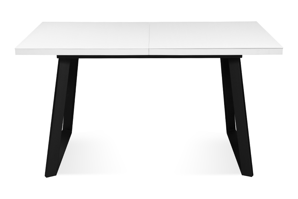 Стол раскладной BERNER 140 WHITE GLASS BK - прямоугольный AERO, цвет белый, черные ножки, размер 140 (+45) 101212 - фото 4