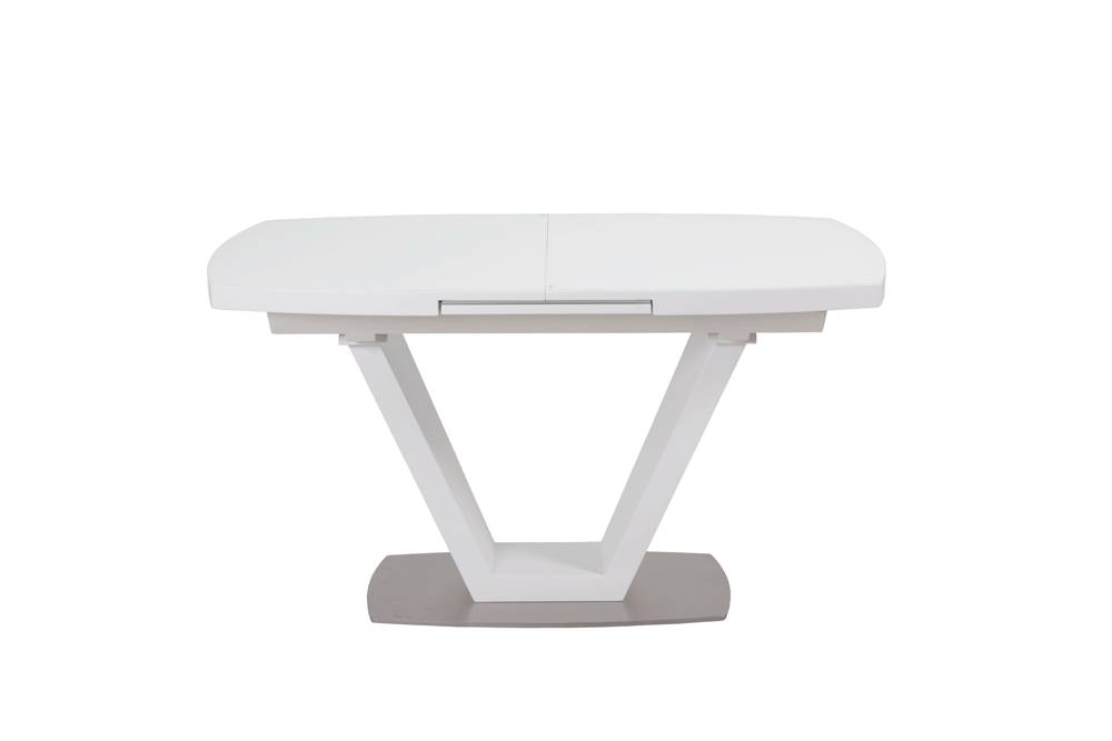 Стол деревянный обеденный раздвижной KANSAS – Прямоугольный AERO, цвет белый лак, белое стекло шелк, размер 140 (+40) 46587 - фото 2