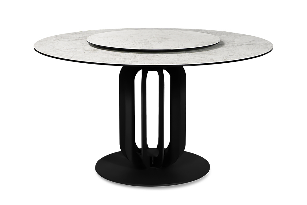 Стол обеденный BOLZANO - круглый AERO, цвет белый лёд, размер 138