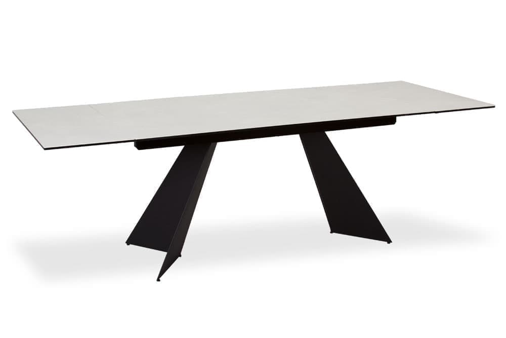 Стол обеденный раздвижной MORGAN – Прямоугольный AERO, цвет черная сталь, керамическая столешница - цвет светло-серый, размер 160 (+40) (+40) 47699 - фото 4