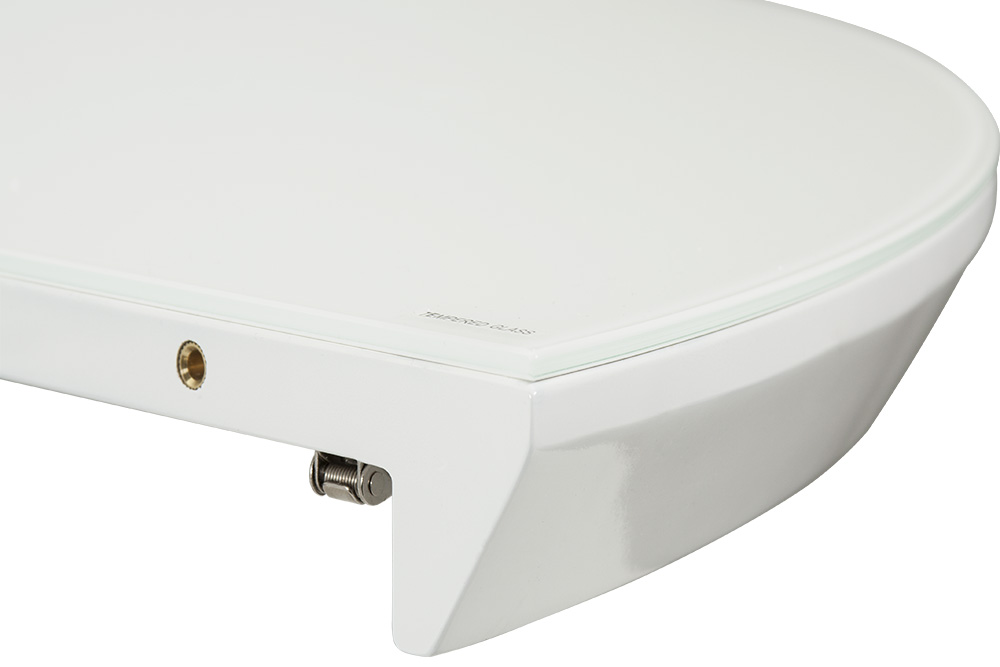 Стол лакированный обеденный раскладной SOLOMON – Круглый AERO, цвет белый глянцевый лак, белое стекло, размер 120 (+40) 41023 - фото 5
