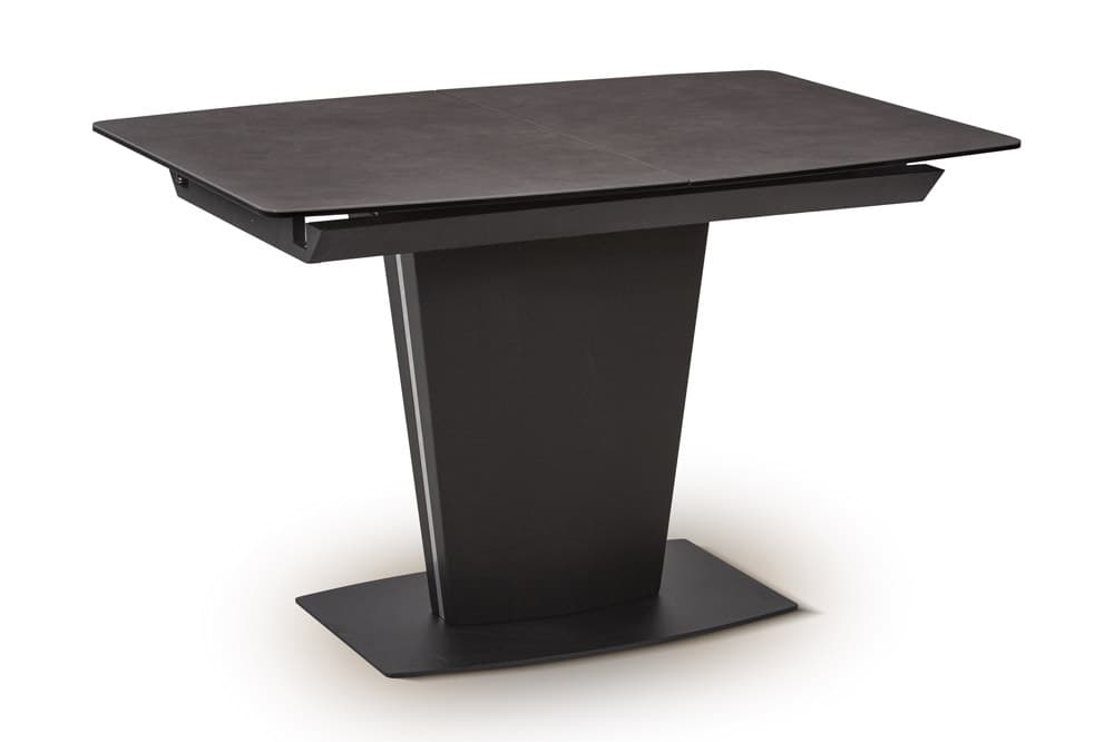 Стол обеденный раскладной PARIS – Прямоугольный AERO, цвет керамическая столешница - цвет базальт, черный лак, размер 120 (+40) 50786 - фото 1