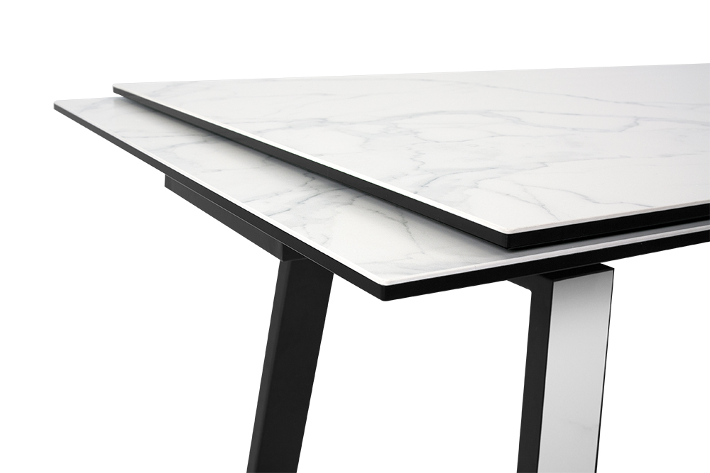 Стол обеденный раздвижной ROVENA – Прямоугольный AERO, цвет керамическая столешница - цвет мрамор каррара, размер 160 (+40) (+40) 54038 - фото 3