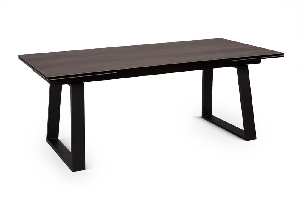 Стол обеденный раздвижной ROVENA – Прямоугольный AERO, цвет керамическая столешница - цвет темный дуб, размер 200 (+50) (+50) 56127 - фото 1