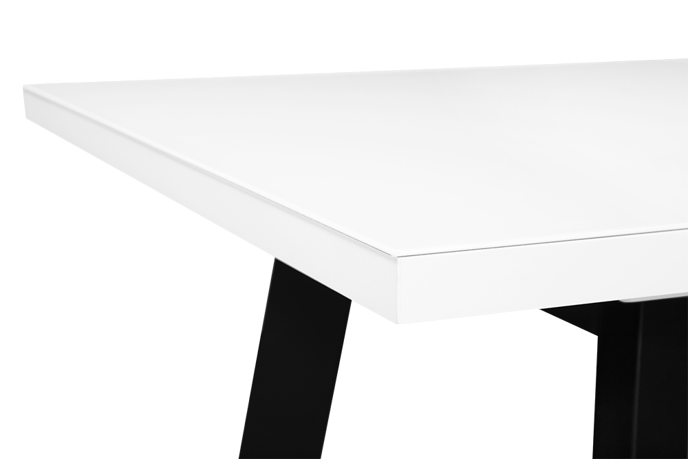 Стол раскладной BERNER 160 WHITE GLASS BK - прямоугольный AERO, цвет белый, черные ножки, размер 160 (+45) 97029 - фото 9