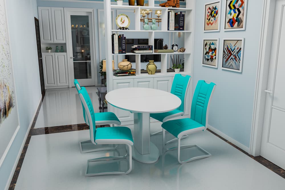 Стол обеденный раздвижной VENERA – Прямоугольный AERO, цвет белый - белое стекло, размер 140 (+38) 39095 - фото 2