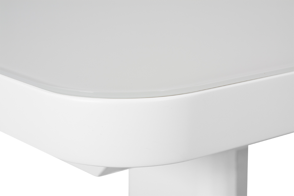 Стол лакированный обеденный раскладной DARIO – Прямоугольный AERO, цвет белый лак, белое стекло шелк, размер 120 (+40) 46004 - фото 5