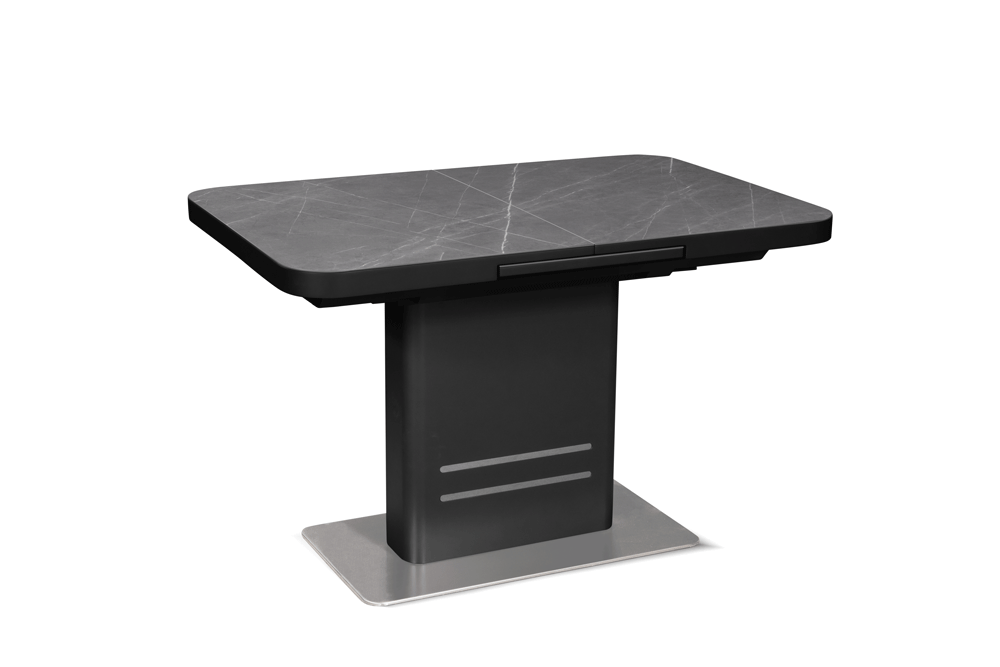 Стол лакированный обеденный раскладной SWEDEN – Прямоугольный AERO, цвет серый мрамор, размер 120 (+40) 89012 - фото 2