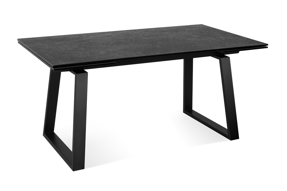 Стол обеденный раздвижной ROVENA – Прямоугольный AERO, цвет карбон, черные ножки, размер 160 (+40) (+40)