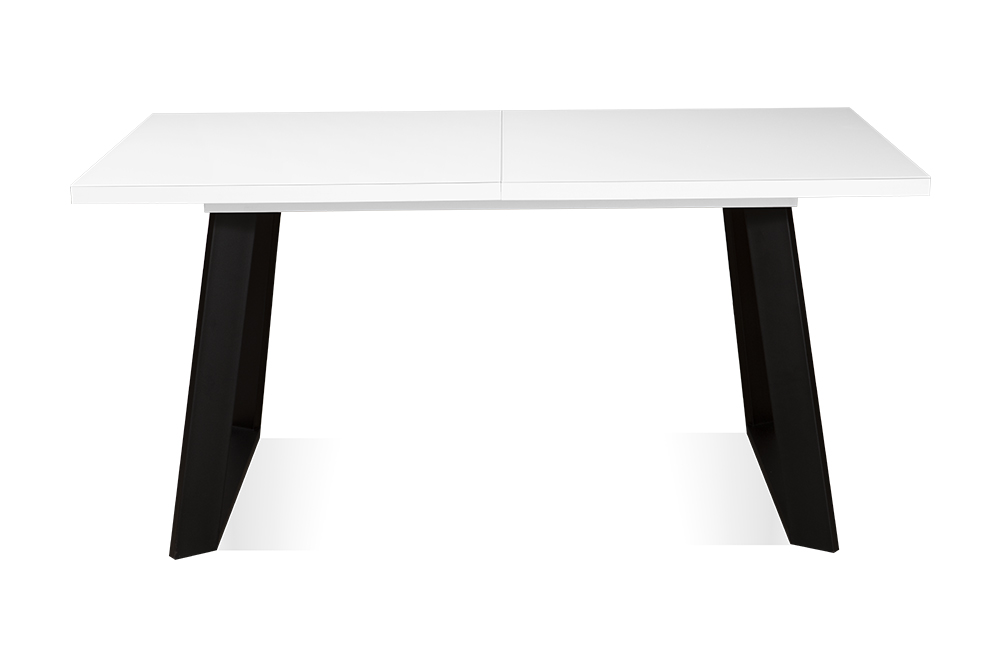 Стол раскладной BERNER 160 WHITE GLASS BK - прямоугольный AERO, цвет белый, черные ножки, размер 160 (+45) 97029 - фото 4