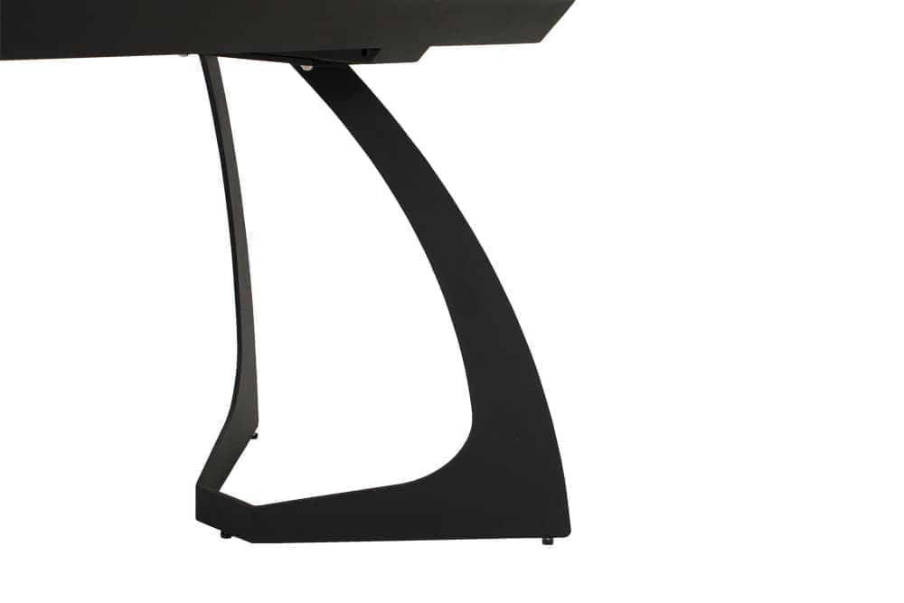 Стол обеденный раздвижной ITALY – Прямоугольный AERO, цвет керамическая столешница - базальт, основание - черная сталь, размер 160 (+50) 41388 - фото 5