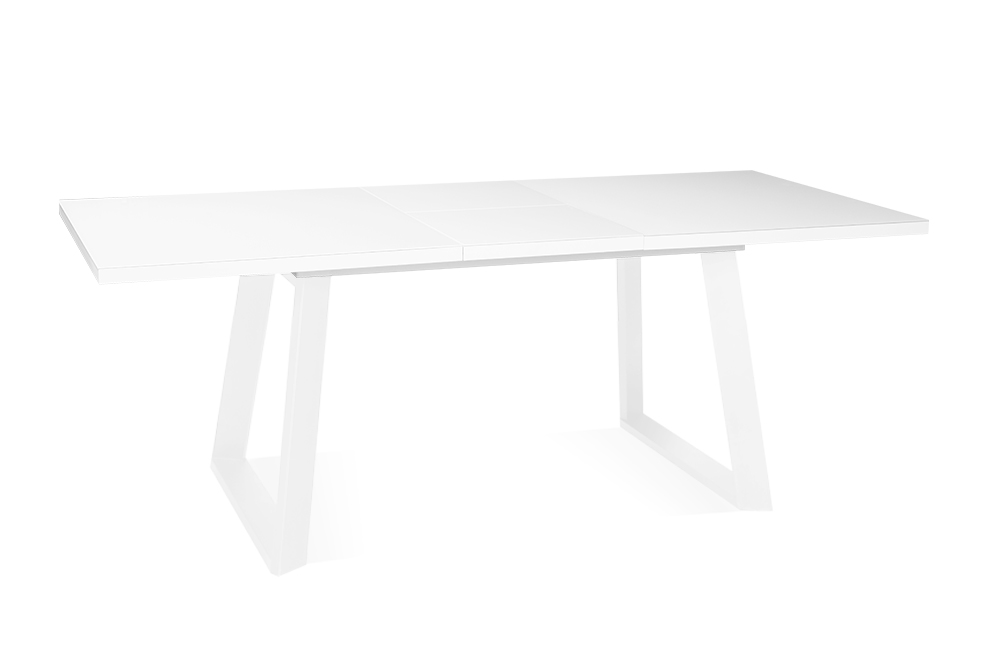 Стол раскладной BERNER 160 WHITE GLASS BK - прямоугольный AERO, цвет белый, белые ножки, размер 160 (+45) 97347 - фото 5