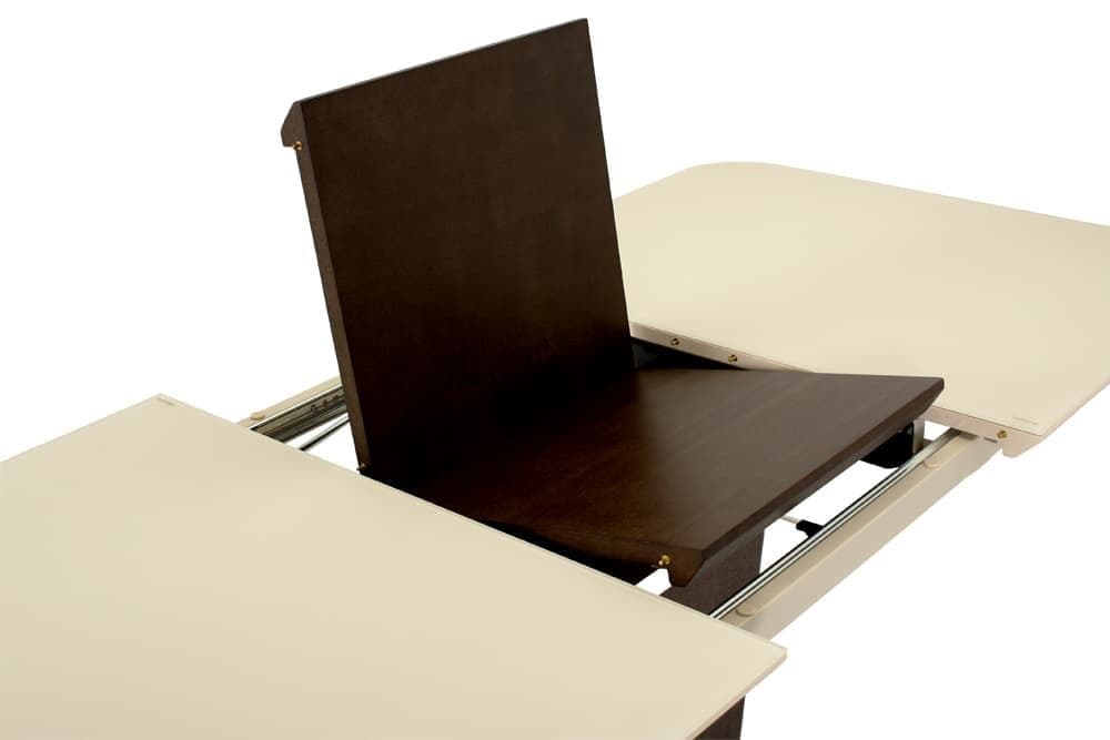 Стол деревянный кухонный раздвижной DALLAS – Прямоугольный AERO, цвет венге, стекло крем шелк, размер 120 (+40) 20685 - фото 4