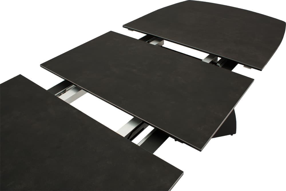 Стол обеденный раздвижной ITALY – Прямоугольный AERO, цвет керамическая столешница - базальт, основание - черная сталь, размер 160 (+50) 41388 - фото 7