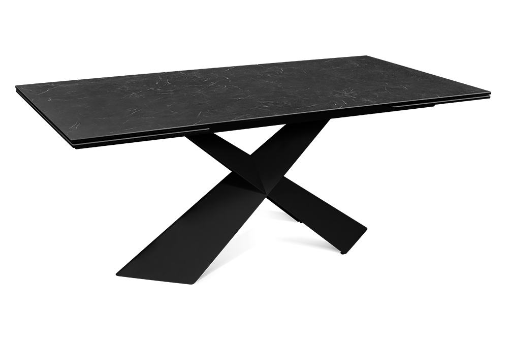 Стол обеденный раздвижной DAMASK - Прямоугольный AERO, цвет темно-серый палладий, размер 180 (+50) (+50)