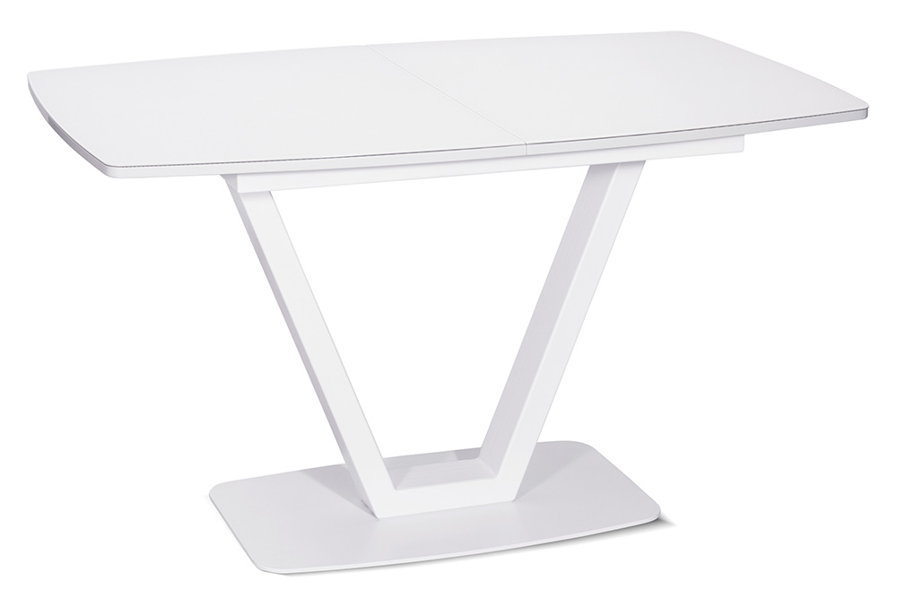 Стол раскладной ULM 130 WHITE GLASS W - прямоугольный AERO, цвет белый, размер 130 (+40)