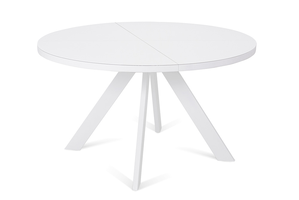 Стол раскладной FARGO 120 WHITE - круглый AERO, цвет белый, размер 120 (+40) 67363 - фото 1