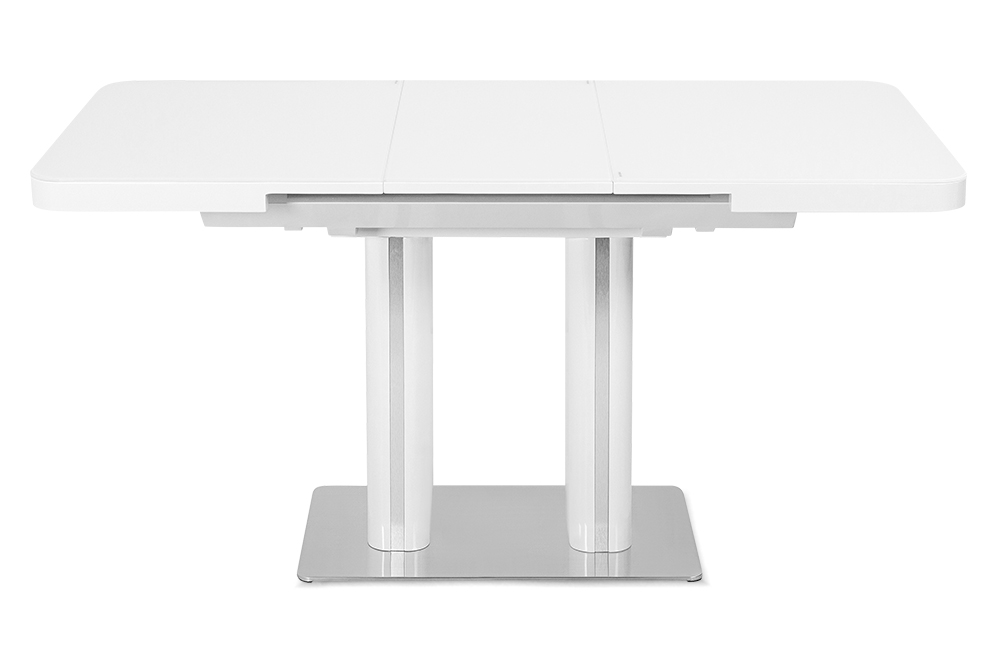 Стол лакированный обеденный раскладной DARIO – Прямоугольный AERO, цвет белый лак, белое стекло, размер 110 (+35) 56818 - фото 4