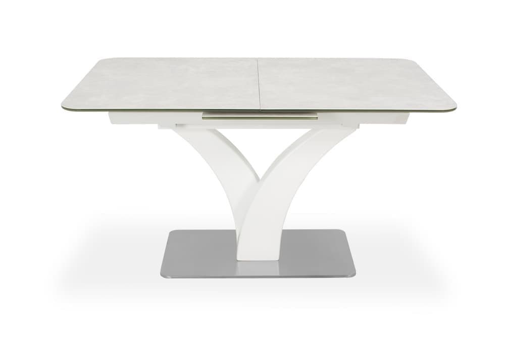 Стол лакированный обеденный раскладной FRANCE – Прямоугольный AERO, цвет лак - цвет белый, керамическая столешница - цвет светло-серый, размер 140 (+40) 46387 - фото 5