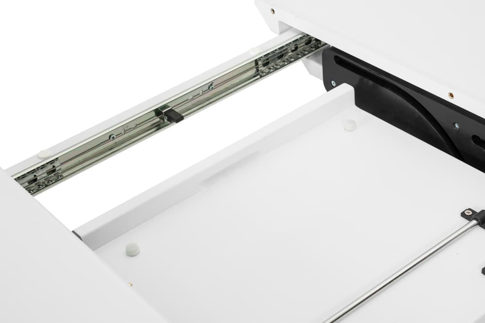 Стол лакированный обеденный раздвижной LAURA – Овальный AERO, цвет белый лак, белое стекло шелк, размер 120 (+40) 42525 - фото 5