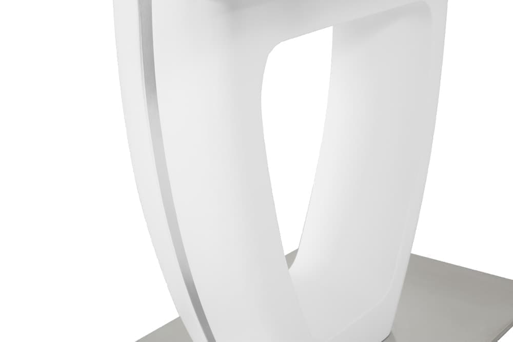 Стол лакированный обеденный раздвижной LAURA – Овальный AERO, цвет белый лак, белое стекло шелк, размер 120 (+40) 42525 - фото 8