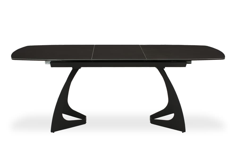 Стол обеденный раздвижной ITALY – Прямоугольный AERO, цвет керамическая столешница - базальт, основание - черная сталь, размер 160 (+50) 41388 - фото 4