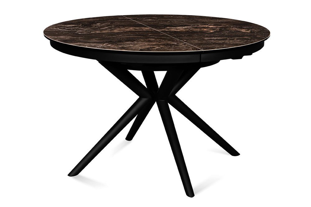 Стол раскладной BORDO 120 - круглый AERO, цвет темно-коричневый доломит, размер 120 (+40)