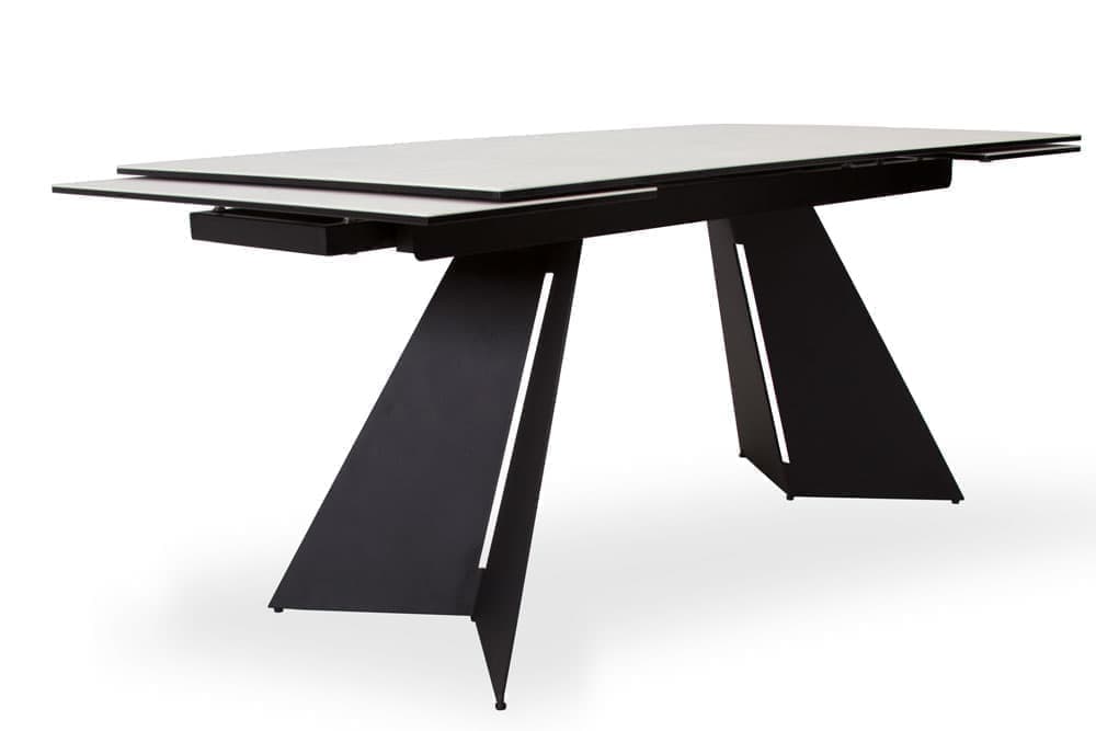 Стол обеденный раздвижной MORGAN – Прямоугольный AERO, цвет черная сталь, керамическая столешница - цвет светло-серый, размер 160 (+40) (+40) 47699 - фото 6