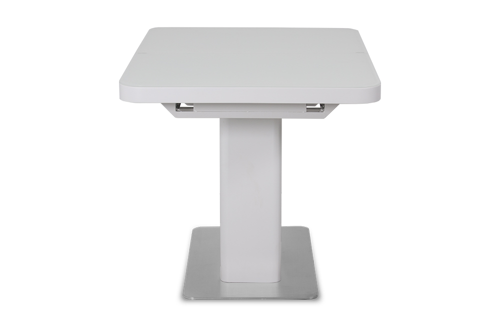 Стол лакированный обеденный раскладной DARIO – Прямоугольный AERO, цвет белый лак, белое стекло шелк, размер 120 (+40) 46004 - фото 2