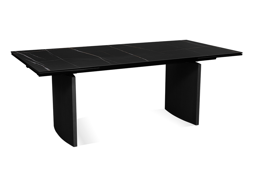 Стол обеденный раздвижной BRUNEI - Прямоугольный AERO, цвет черный, черные ножки, размер 200 (+50) (+50)