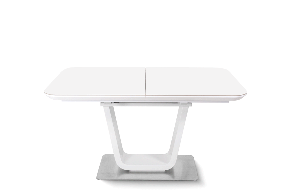 Стол лакированный обеденный раздвижной TOKYO – Прямоугольный AERO, цвет белый лак, белое стекло, размер 140 (+40) 21002 - фото 2
