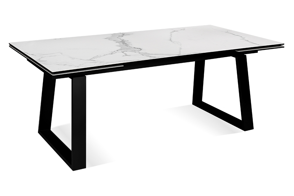 Стол обеденный раздвижной ROVENA WHITE CARRARA CER – Прямоугольный AERO, цвет керамическая столешница - цвет мрамор каррара, размер 200 (+50) (+50) 78339 - фото 1
