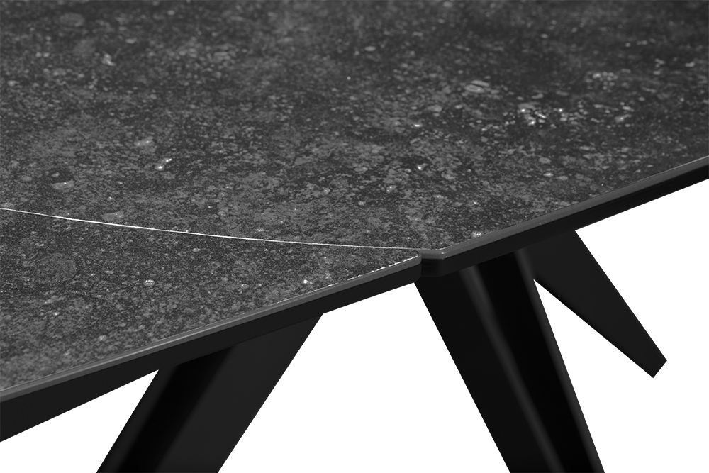 Стол обеденный раскладной BRUGGE – Круглый AERO, цвет черный с белыми вкраплениями, размер 130 (+30) (+30) 100217 - фото 8