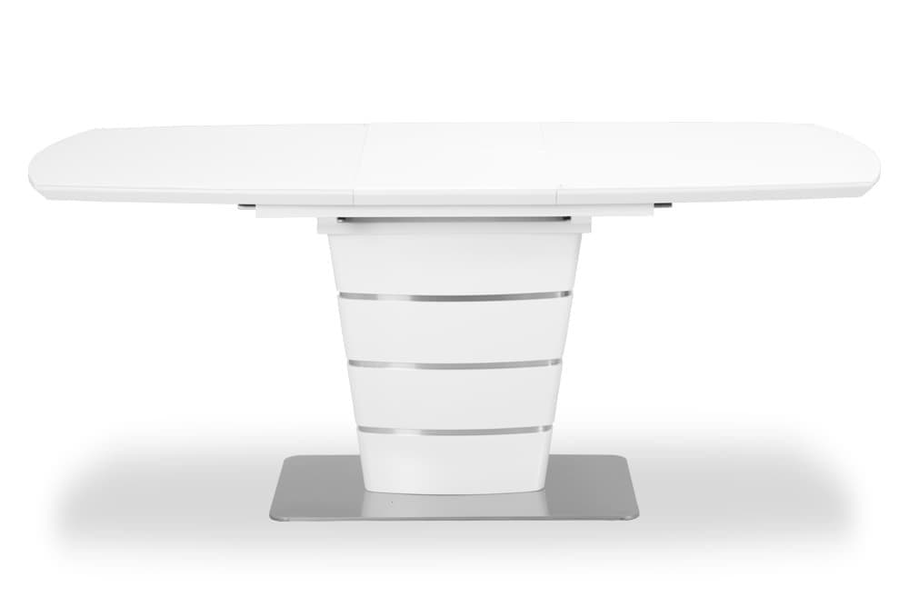 Стол лакированный обеденный раздвижной TERESA – Прямоугольный AERO, цвет белый лак, белое стекло, размер 120 (+40) 21949 - фото 3