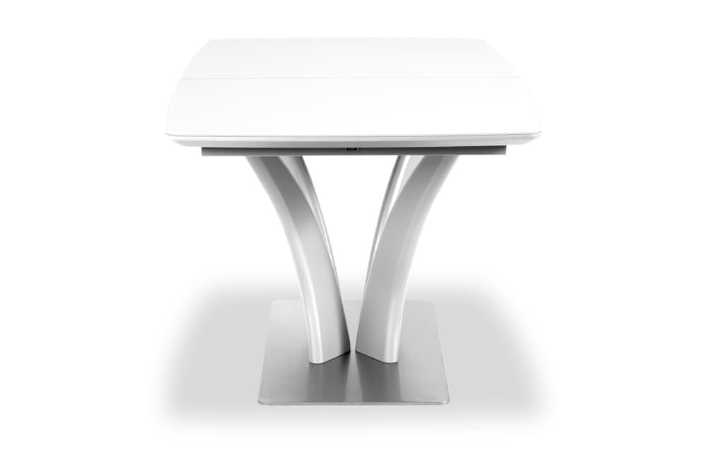 Стол лакированный обеденный раздвижной FLORA – Прямоугольный AERO, цвет белый лак, белое стекло шелк, размер 160 (+50) 46588 - фото 6