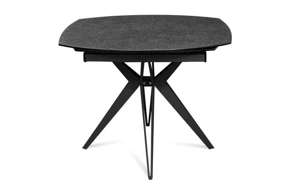 Стол обеденный раскладной BRUGGE – Круглый AERO, цвет черный с белыми вкраплениями, размер 130 (+30) (+30) 100217 - фото 3