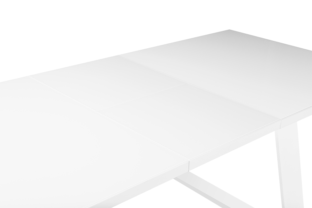 Стол раскладной BERNER 160 WHITE GLASS BK - прямоугольный AERO, цвет белый, белые ножки, размер 160 (+45) 97347 - фото 8