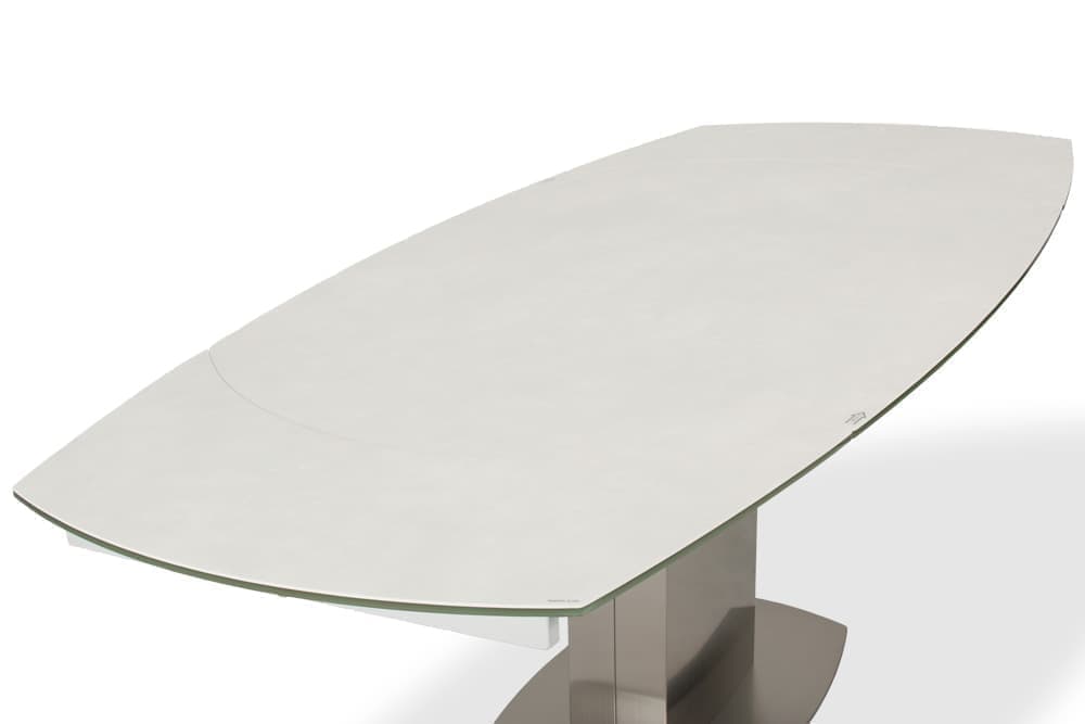 Стол ORBITA 130 SNOW CER AERO, цвет нержавеющая сталь, керамическая столешница - цвет светло-серый, размер 130 (+30) (+30) 44718 - фото 6
