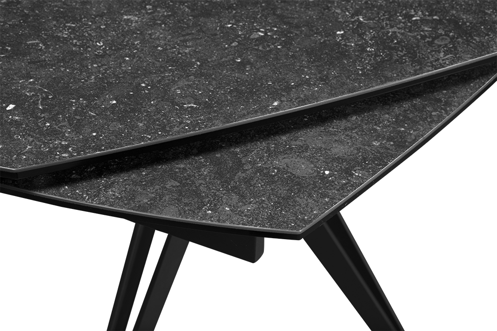 Стол обеденный раскладной BRUGGE – Круглый AERO, цвет черный с белыми вкраплениями, размер 130 (+30) (+30) 100217 - фото 7