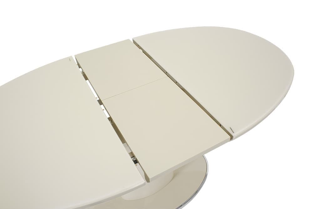 Стол лакированный обеденный раскладной AMELI – Овальный AERO, цвет капучино глянцевый лак, стекло капучино, размер 120 (+30) 21888 - фото 8