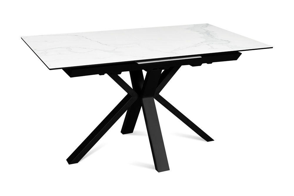 Стол обеденный раздвижной CANCUN – Прямоугольный AERO, цвет мрамор каррара, размер 140 (+40)
