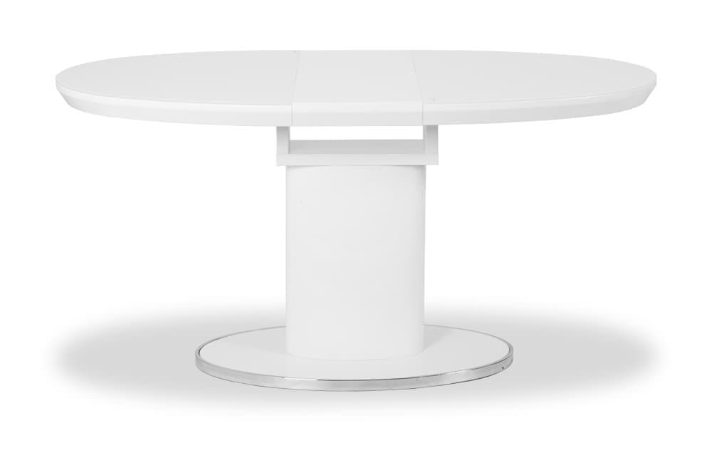 Стол лакированный обеденный раскладной AMELI – Овальный AERO, цвет белый глянцевый лак, белое стекло, размер 120 (+30) 21738 - фото 3