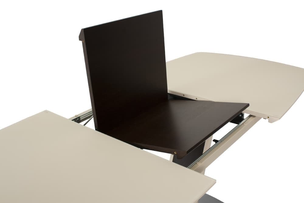 Стол лакированный обеденный раскладной MIAMI – Прямоугольный AERO, цвет лак - цвет крем, стекло крем шелк, размер 140 (+45) 21499 - фото 8