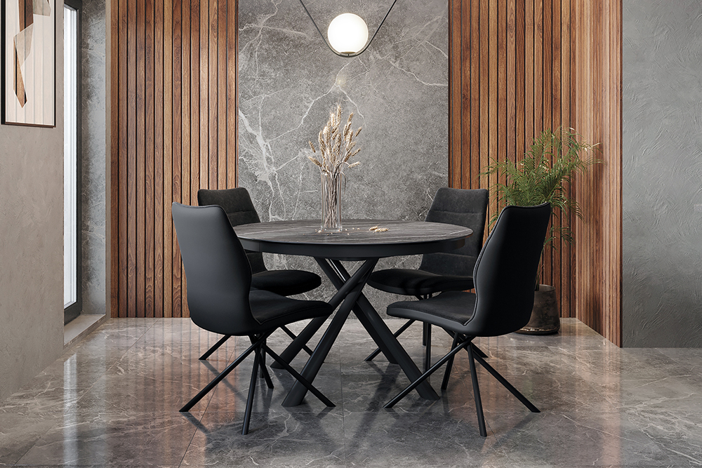 Стол раскладной RONDO 120 - круглый AERO, цвет серый мрамор, размер 120 (+40) 77124 - фото 6