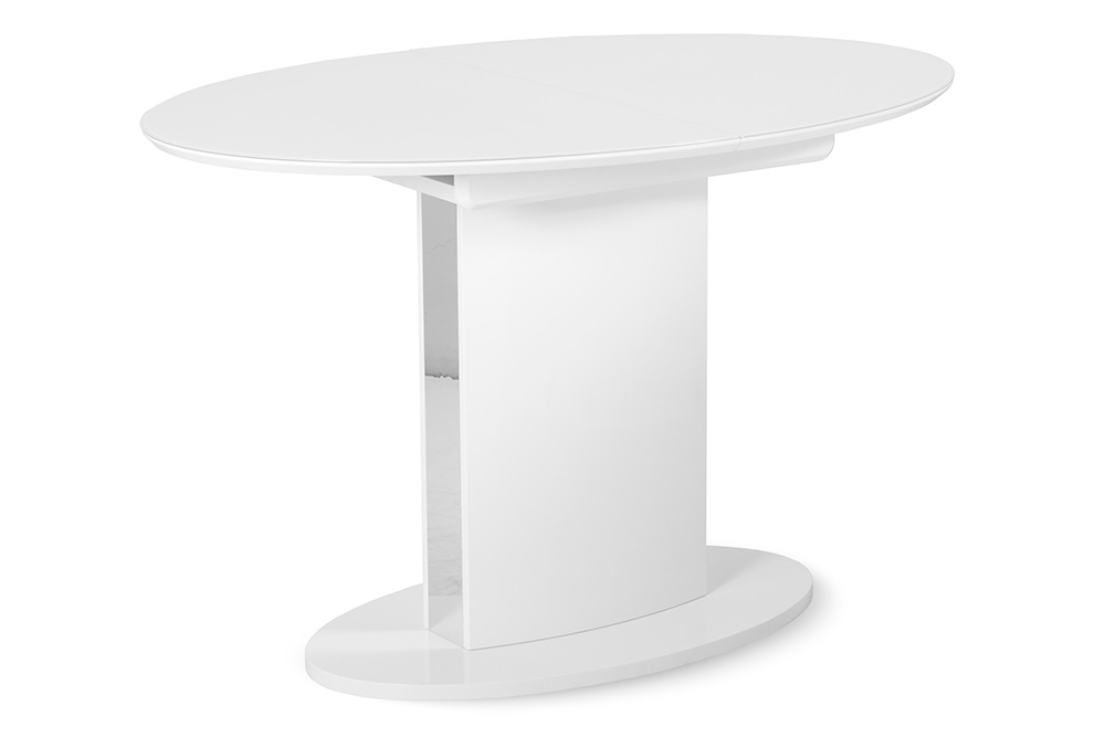 Стол кухонный раздвижной VENERA – Прямоугольный AERO, цвет белый - белое стекло, размер 120 (+31,5)